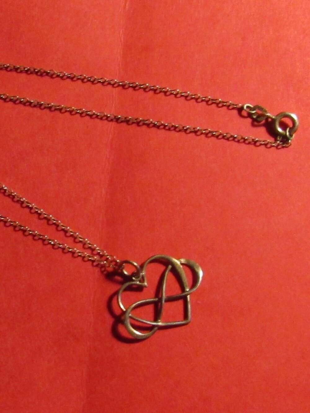 18" Chain signed 925 (sterling silver) ETERNITY HEART NECKLACE "Eternal Love"